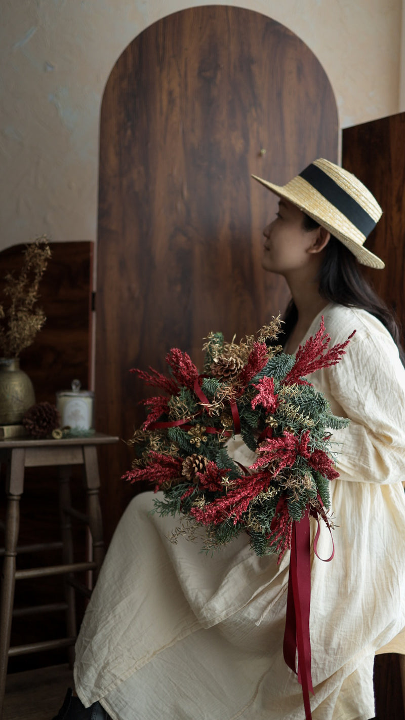 《微醺酒紅》
聖誕花環(30cm)