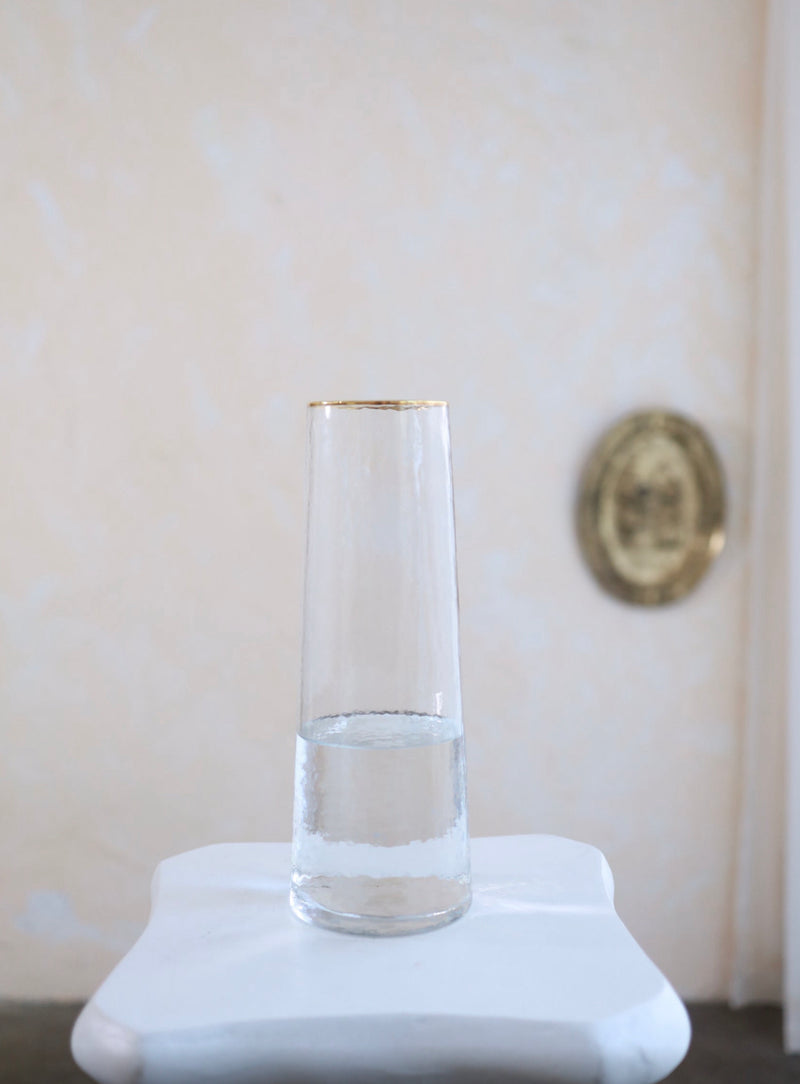 水波紋透明金邊花瓶