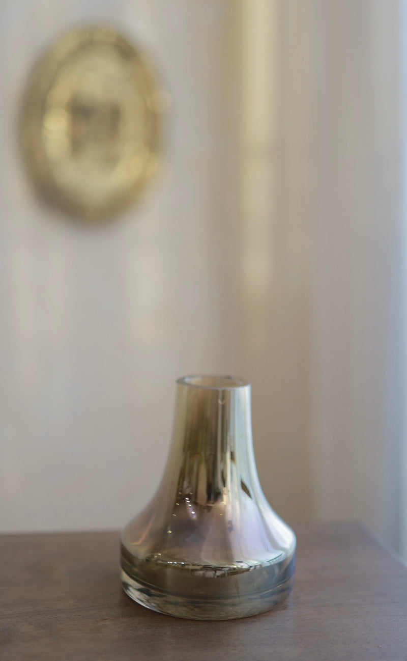 茶色火山型玻璃花瓶